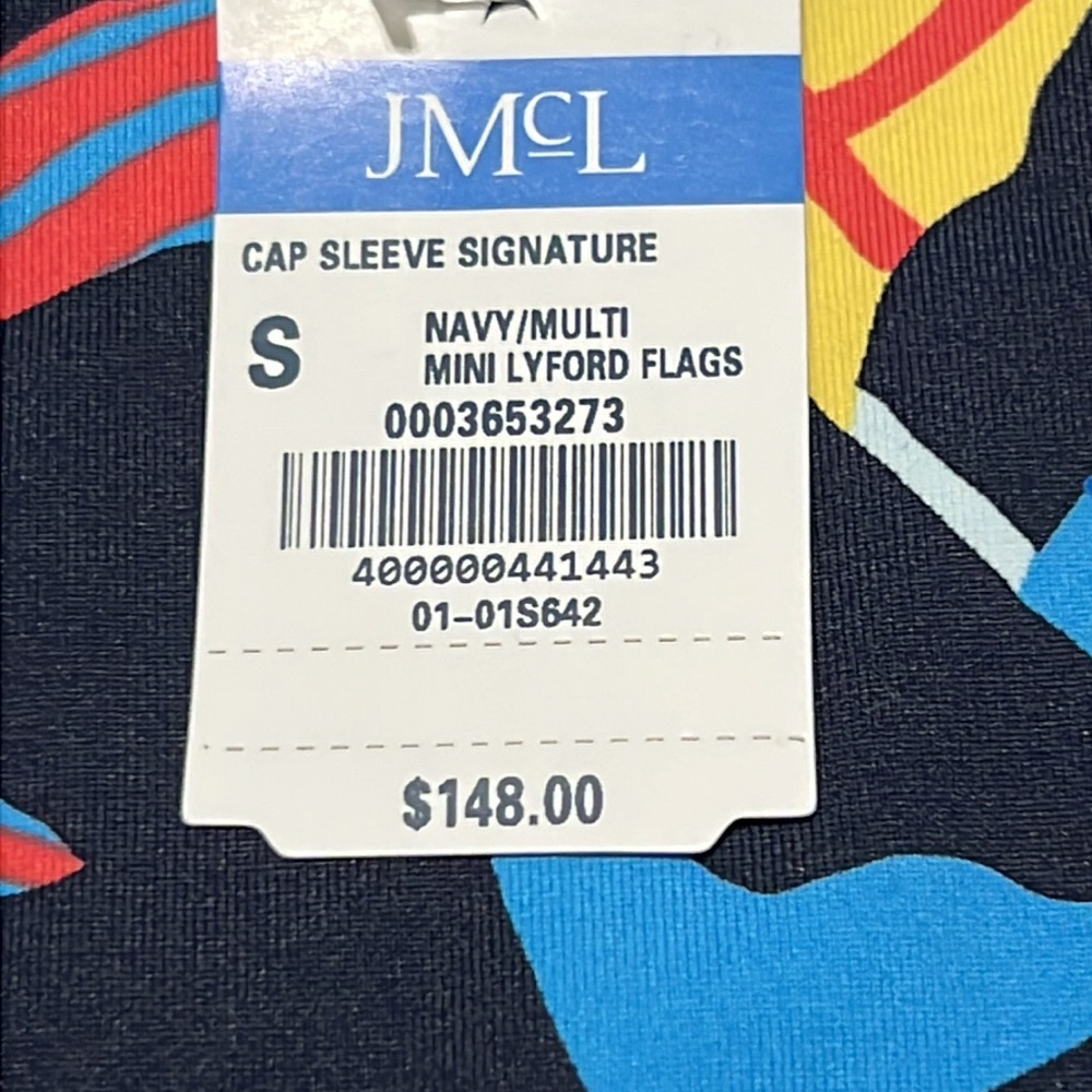 JMcLaughlin Cap Sleeve Signature Mini Lyford Flag Shirt Size Small - Picture 5 of 6